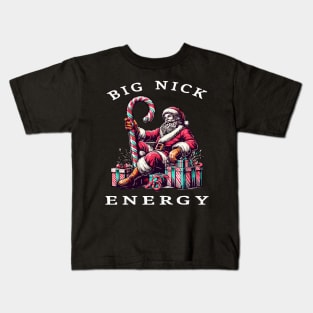 Big Nick Energy Funny Santa Christmas Kids T-Shirt